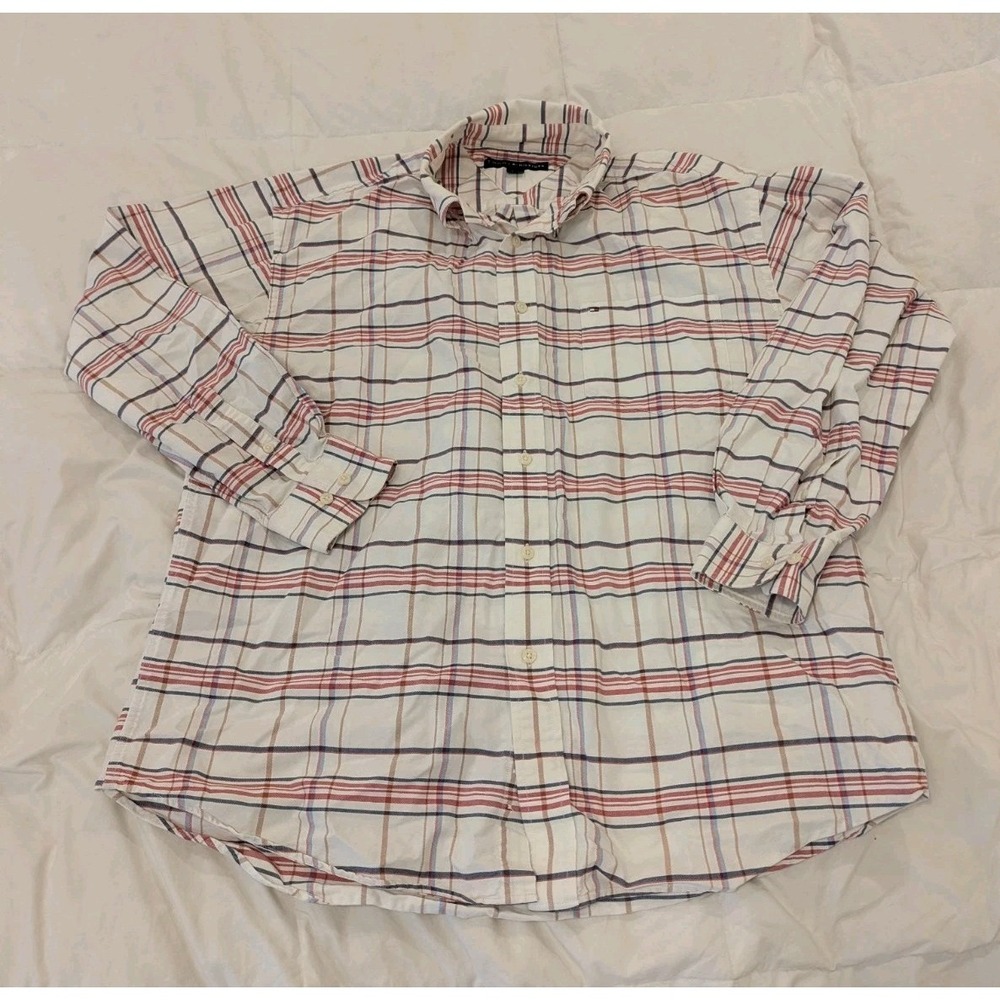 Americana Preppy USA Tommy Hilfiger Plaid Button Down Size Large
